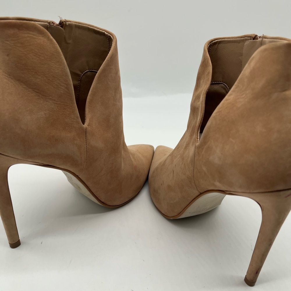 Steve Madden Tan Suede Pointed Toe Ankle Booties Stiletto Heel Size 9 - Picture 10 of 16